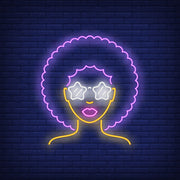 Afro Retro Girl Neon Sign