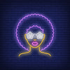 Afro Retro Girl Neon Sign