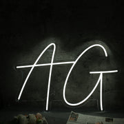 AG White Neon Sign