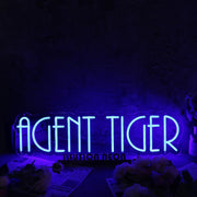 Agent Tiger Blue Neon Sign