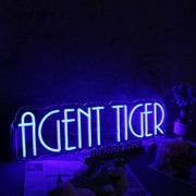 Agent Tiger Blue Neon Sign