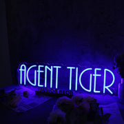 Agent Tiger Blue Neon Sign