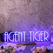 Agent Tiger Blue Neon Sign