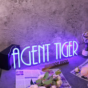 Agent Tiger Blue Neon Sign