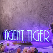 Agent Tiger Blue Neon Sign