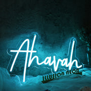 Ahavah Blue Neon Sign