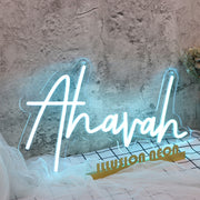 Ahavah Blue Neon Sign