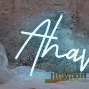 Ahavah Blue Neon Sign