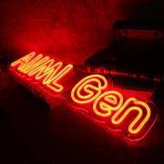 AI ML Gen Orange Neon Sign