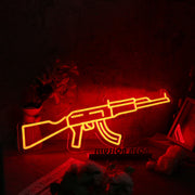 AK-47 Machine Gun Red Neon Sign