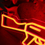 AK-47 Machine Gun Red Neon Sign