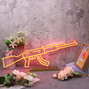 AK-47 Machine Gun Red Neon Sign