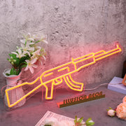 AK-47 Machine Gun Red Neon Sign