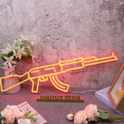 AK-47 Machine Gun Red Neon Sign