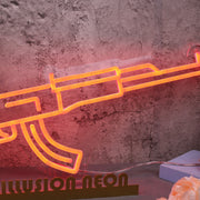 AK-47 Machine Gun Red Neon Sign