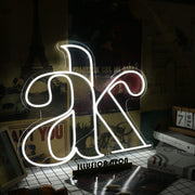 AK White Custom Neon Sign