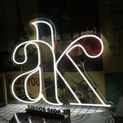 AK White Custom Neon Sign