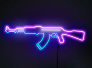 Ak47 light sign Rifle neon sign Boys room neon sign