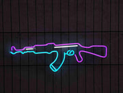 Ak47 light sign Rifle neon sign Boys room neon sign