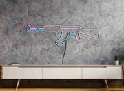 Ak47 light sign Rifle neon sign Boys room neon sign