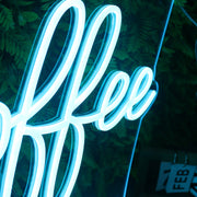 Alaskan Coffee Bean Blue Neon Sign