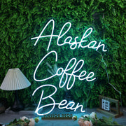 Alaskan Coffee Bean Blue Neon Sign