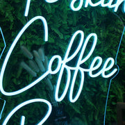 Alaskan Coffee Bean Blue Neon Sign