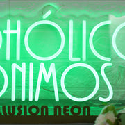 Alcoholicos Anonimos Green Neon Sign