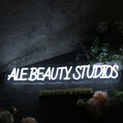 Ale Beauty Studios White Neon Sign