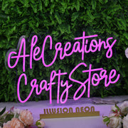 Ale Creations Crafty Store Pink Neon Sign