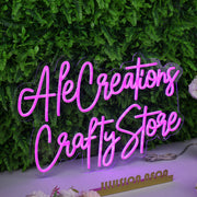 Ale Creations Crafty Store Pink Neon Sign