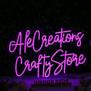 Ale Creations Crafty Store Pink Neon Sign