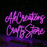 Ale Creations Crafty Store Pink Neon Sign