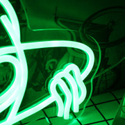 Aliens Come Out Of The Hole Green Neon Sign