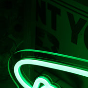 Aliens Come Out Of The Hole Green Neon Sign