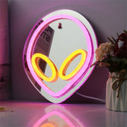 Aliens Shape Mirror LED Neon Sign