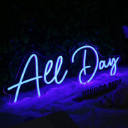 All Day Blue Neon Sign