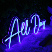 All Day Blue Neon Sign