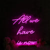 All We Have Is Now Pink Neon Sign