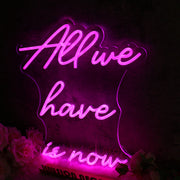 All We Have Is Now Pink Neon Sign