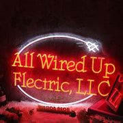 All Wired Up Flectric LLC Red Neon Sign