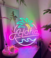 Aloha Hello Palm Tree Neon Signs