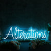 Alterations Blue Neon Sign