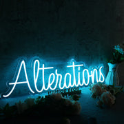 Alterations Blue Neon Sign