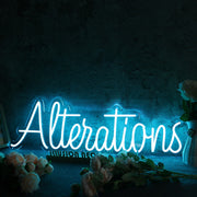 Alterations Blue Neon Sign