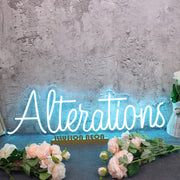 Alterations Blue Neon Sign