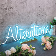 Alterations Blue Neon Sign