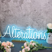 Alterations Blue Neon Sign