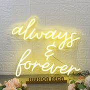 Always And Forever Yellow LED Neon Sign