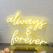 Always And Forever Yellow LED Neon Sign